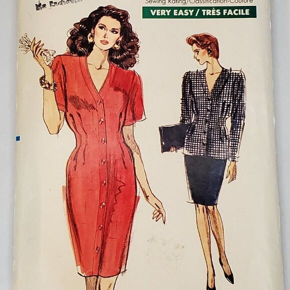 Vintage 80s Easy Very Vogue Sheath Dress Tunic Skirt Pattern 7245 Sz 6 8 10 Uncu - Picture 1 of 2